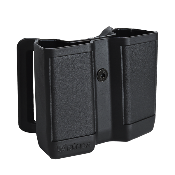 Porta Carregador Duplo Bélica - Cintura/Passador Fixo - Preto