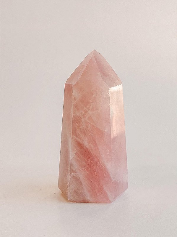 Ponta de Quartzo Rosa - Pedra do Amor - Cura do Coração, Amor Próprio, Perdão e Gratidão