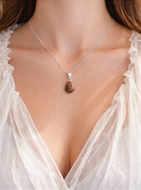 Pingente de Unaquita Rolado - Equilíbrio Emocional, Visão Psíquica, Antidepressiva e Gravidez Saudável