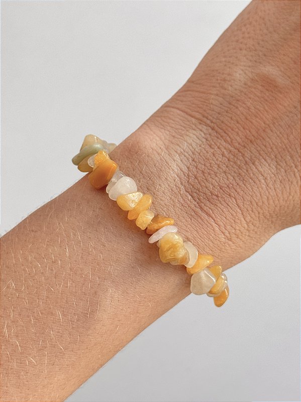 Pulseira de Jaspe Amarela - Dinamismo, Maré de Sorte, Autorrealização e Ideias