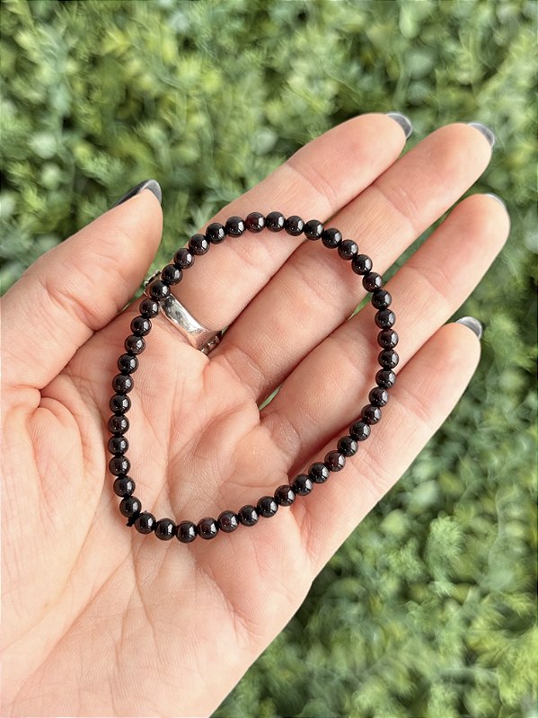 Pulseira de Granada Redonda 4mm - Poder Sexual, Paixão e Desejo
