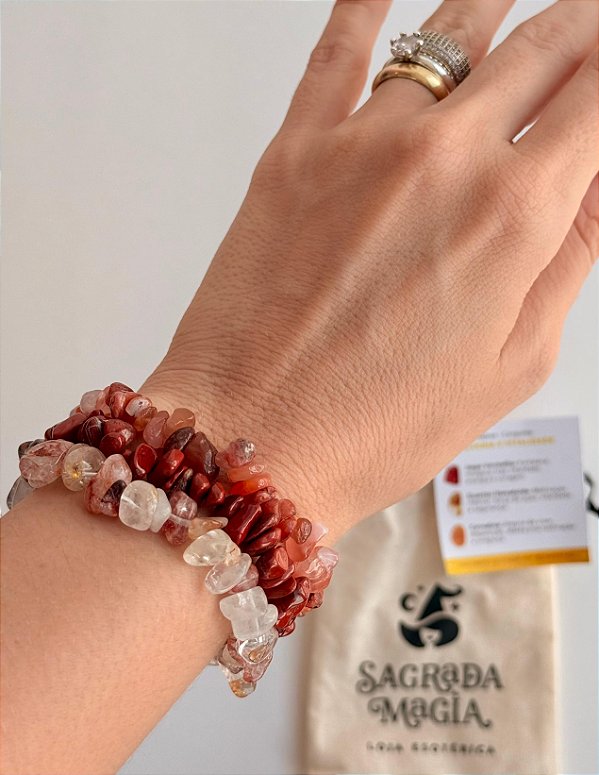 Conjunto Alegria e Vitalidade - Jaspe Vermelho, Jaspe Amarela e Ágata