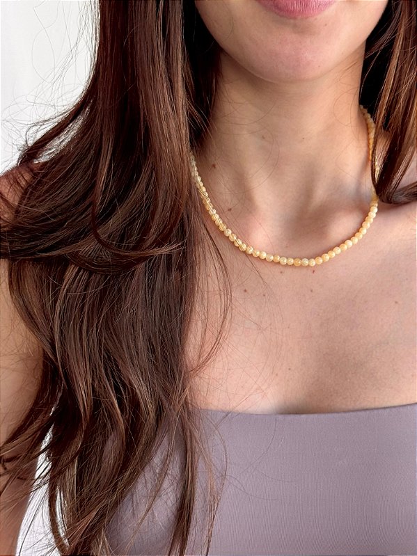 Choker de Calcita Amarela 4mm - Movimento, Realizações, Alegria e Entusiasmo