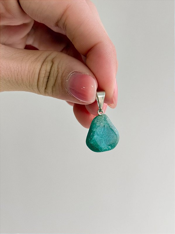 Pingente de Crisocola P - Merecimento, Empoderamento, Criação de Novas Coisas, Criatividade, Fertilidade e Abundância