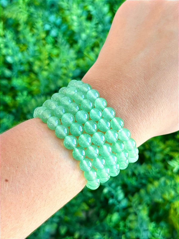 Pulseira de Quartzo Verde Redonda 8mm - Saúde e Equilíbrio