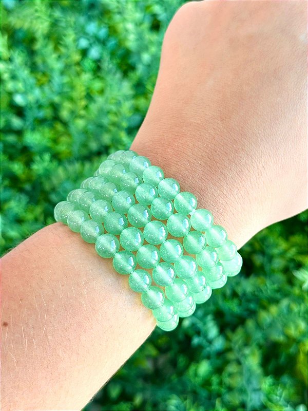Pulseira de Quartzo Verde Redonda 8mm - Saúde e Equilíbrio