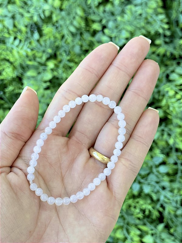 Pulseira de Quartzo Rosa Redonda 4mm - Amor, Perdão e Gratidão