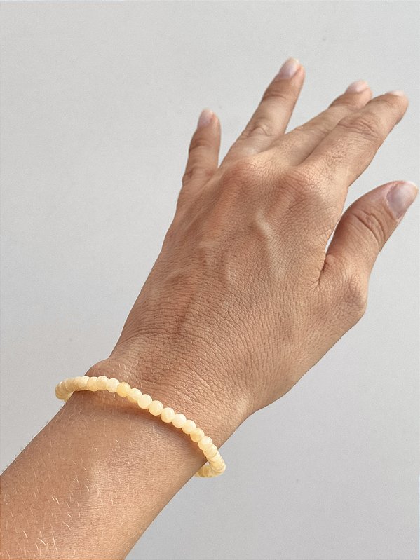 Pulseira de Calcita Amarela Redonda 4mm - Movimento, Realizações, Alegria e Entusiasmo