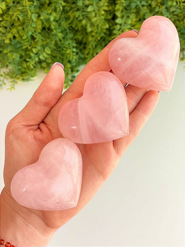 Coração de Quartzo Rosa - Pedra do Amor - Cura do Coração, Amor Próprio, Perdão e Gratidão