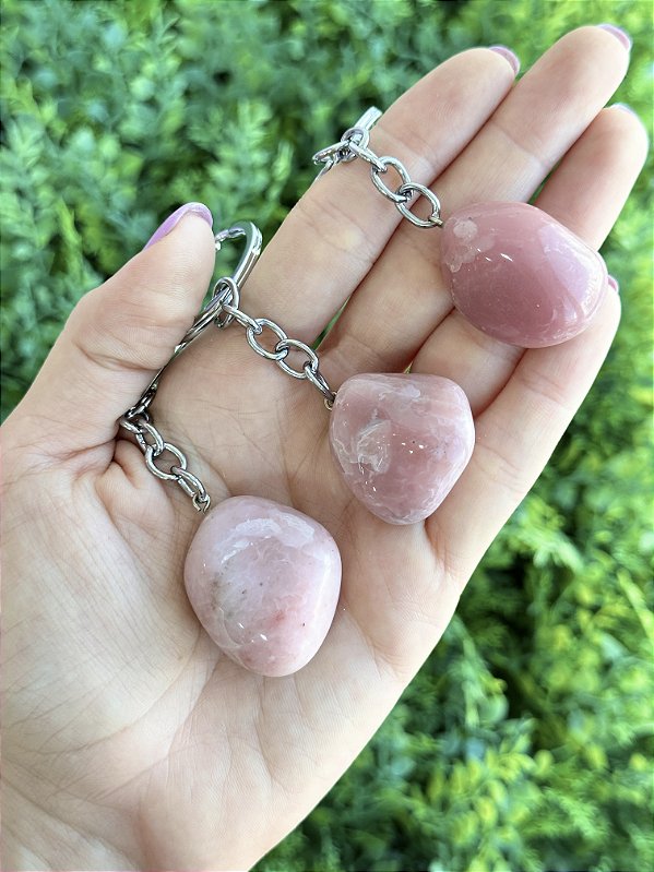 Chaveiro de Opala Rosa - Sensitividade, Tranquilidade e Beleza