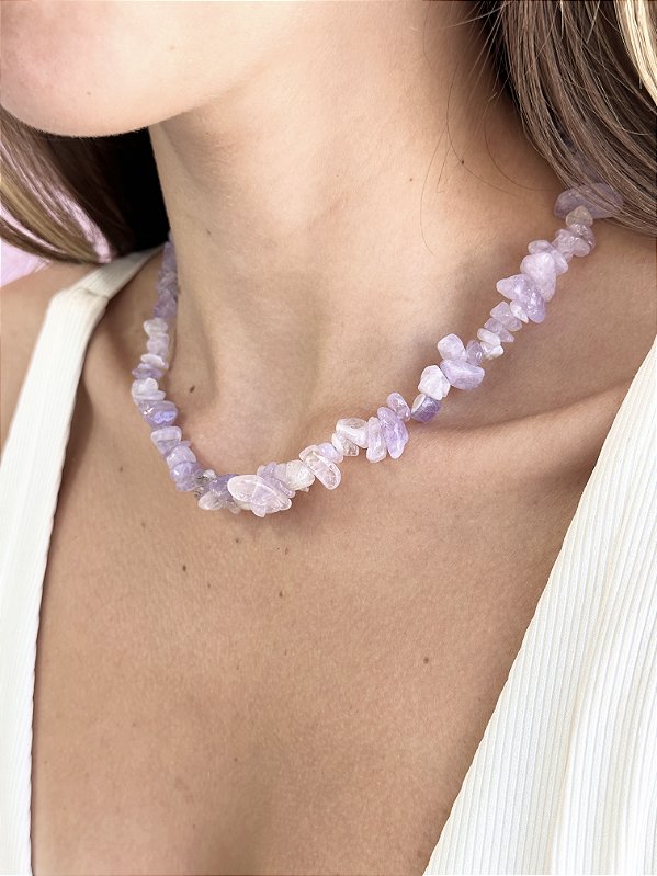 Colar de Ametista Lavanda - Intuição, Conexão, Espiritualidade e Eleva a Vibração