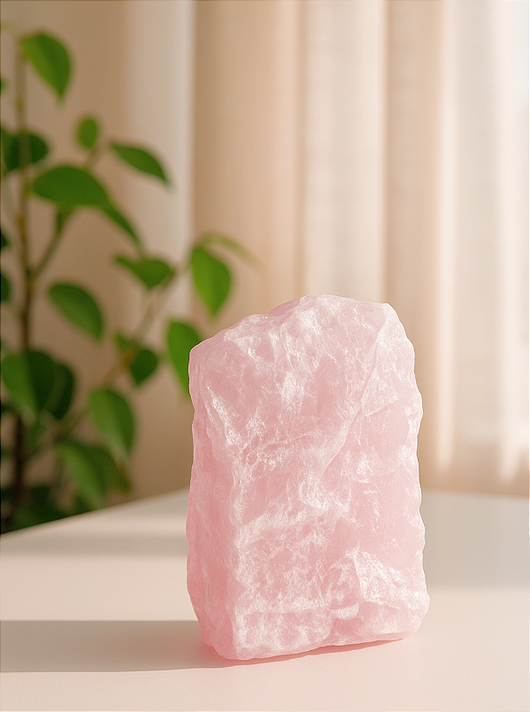 Quartzo Rosa - Base Serrada - Amor Próprio, Perdão, Acolhimento e Gratidão