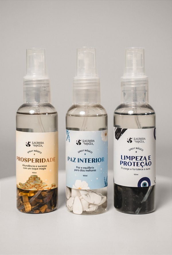 Kit Sprays Mágicos - Prosperidade, Proteção e Paz Interior