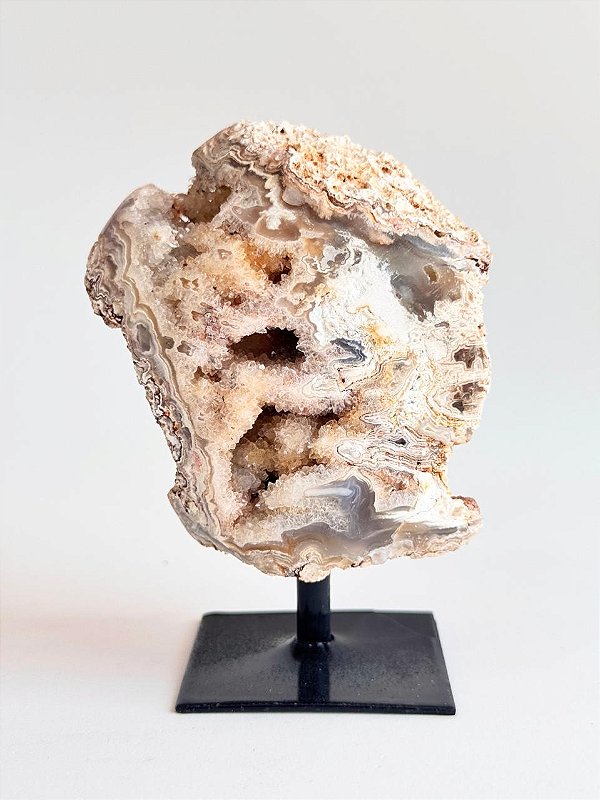 Geodo de Ágata na Base 258g - Pedra da Sorte (GEODOBASE17)