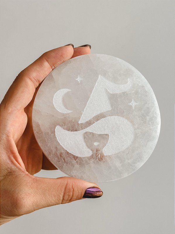 Placa de Selenita SM - Limpeza Energética; Paz de Espírito; Cansaço Mental e Dores