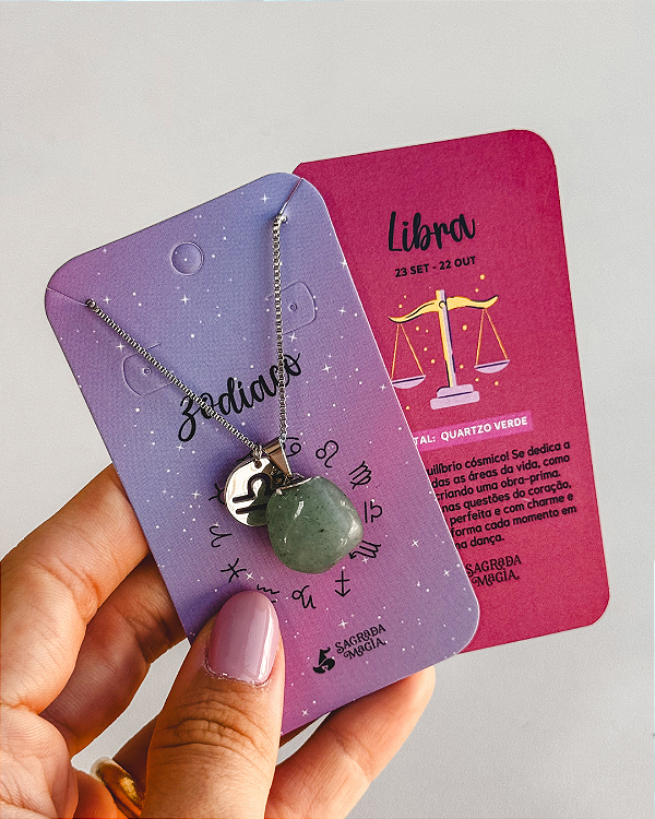 Colar dos Signos - Libra - Quartzo Verde