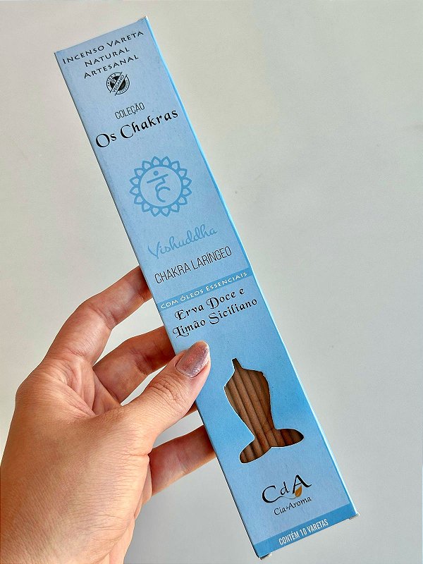 Incenso Natural Cia de Aroma Chakras - Chakra Laríngeo - Erva Doce e Limão Siciliano