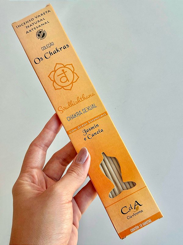 Incenso Natural Cia de Aroma Chakras - Chakra Sacral - Jasmim e Canela