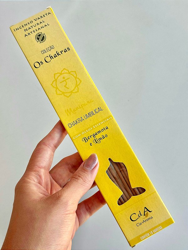 Incenso Natural Cia de Aroma Chakras - Chakra Plexo Solar - Bergamota e Limão