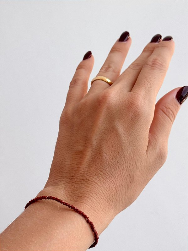 Pulseira de Jaspe Vermelho 2mm Multifacetada - Coragem, Atitude, Vitalidade e Saúde
