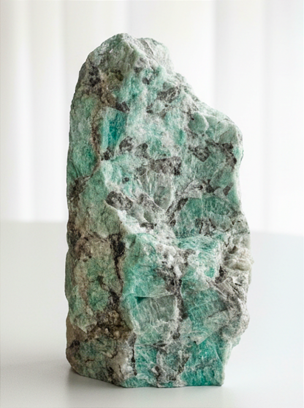 Amazonita Base - Serrada GRANDE 20cm - Antiestresse, Adaptação a Mudanças, Melhora os Estudos