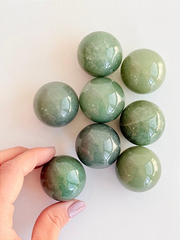 Esfera de Quartzo Verde Mini - Saúde, Equilíbrio Emocional, Bem Estar