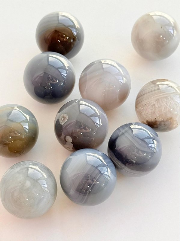 Esfera de Ágata Mini - Coragem e Autoconfiança; Justiça; Bloqueios Emocionais