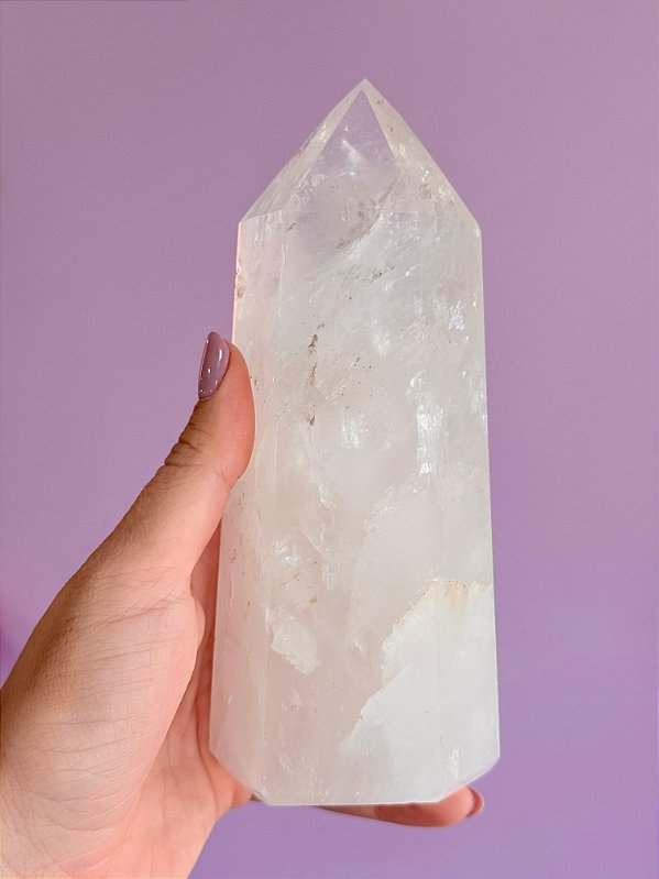 Ponta de Quartzo Cristal - Peça Única - PQCRIS05 830g -  Intensificador, Iluminação e Energização