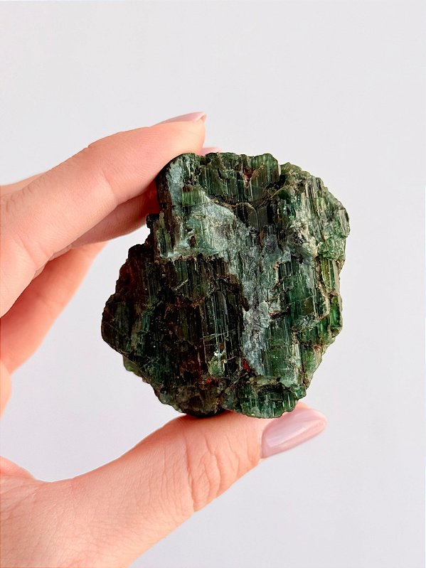 Turmalina Verde e Preta G - Imã de Prosperidade; Cura; Poder de Manifestação