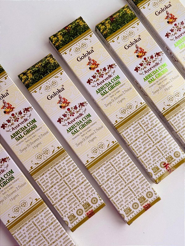 Incenso Goloka - Ayurvedic Arruda com Sal Grosso
