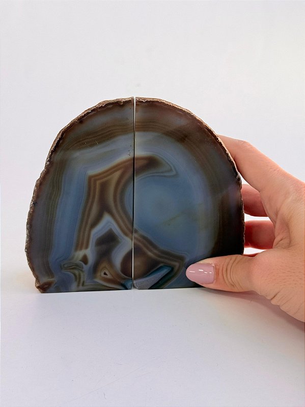 Porta Livros de Geodo de Ágata - PL22 908g- Pedra da Sorte