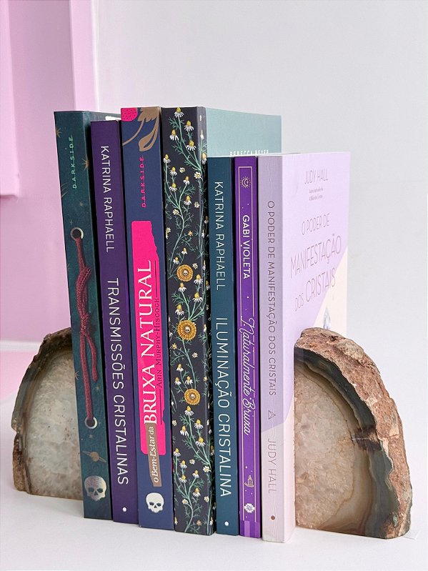 Porta Livros de Geodo de Ágata - PL24 1,362kg- Pedra da Sorte