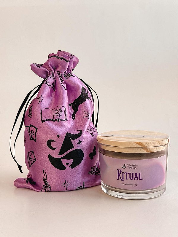 Vela Aromática Sagrada Magia - Poder e Intuição; Com Ametista