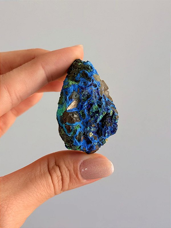 Azurita com Malaquita na Matriz - Peça Única - AZMLQ04 25g - Insight Espiritual, Renovação e Harmonia