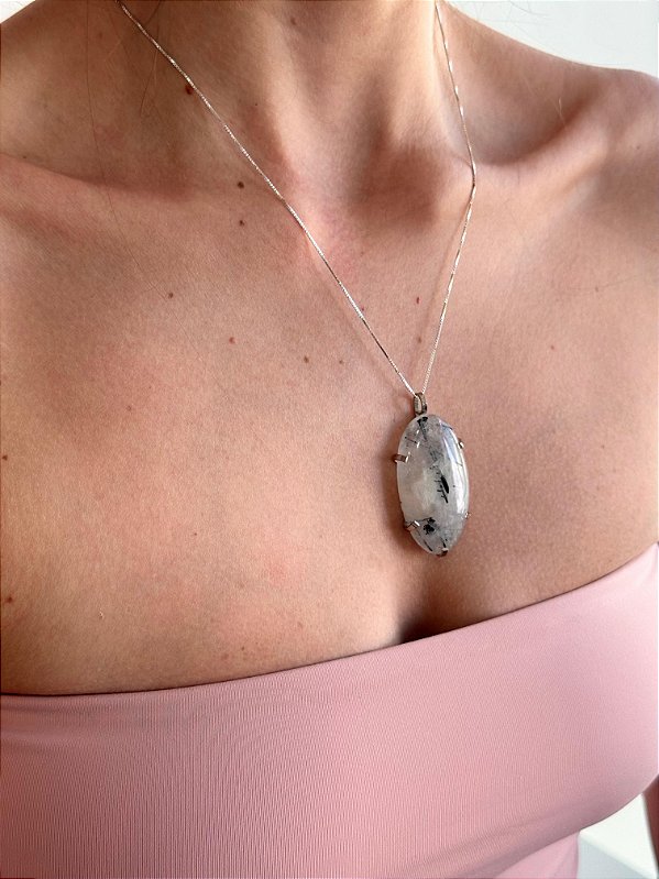 Pingente de Quartzo Turmalinado - Peça Única - PQTURM01 - Tensão, Dificuldades e Conquistas