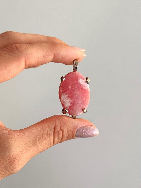 Pingente de Rodocrosita - Peça Única - PRODOC01 - Libido, Altruísmo e Compaixão - Melhora os Relacionamentos