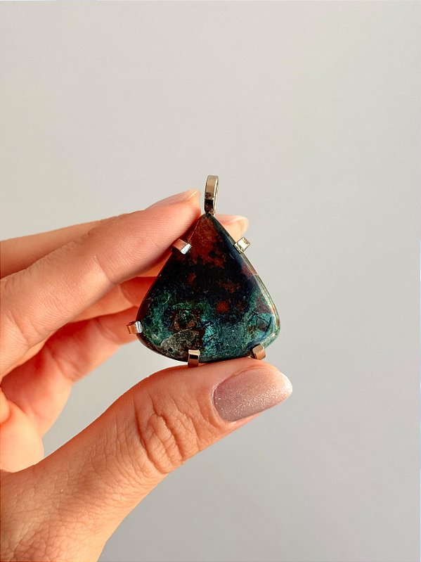 Pingente de Shattuckita - Peça Única - PSHAT02 - Criação do Novo; Sonhar Alto; Abundância; Energia Vital