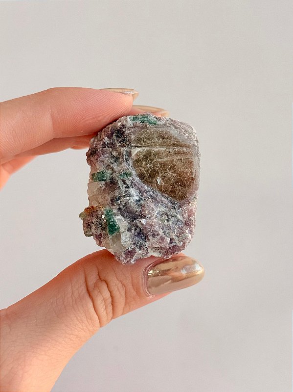 Lepidolita Bruta com Inclusão - Peça Única - LEPINC01 32g - Missão de Vida; Fé e Calma