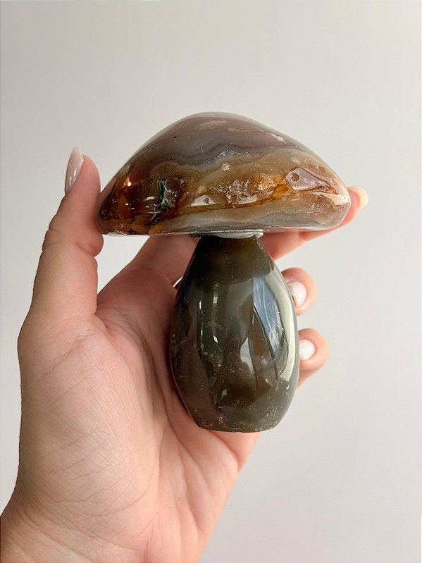 Cogumelo de Ágata - CGAGA05 402g - Pedra da Sorte, Coragem e Autoconfiança