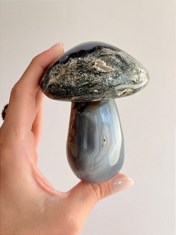 Cogumelo de Ágata - CGAGA07 364g - Pedra da Sorte, Coragem e Autoconfiança