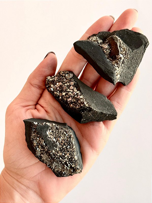 Shungita com Pirita Bruta - RARO - Desintoxicação, Purificação, Prosperidade e Oportunidades