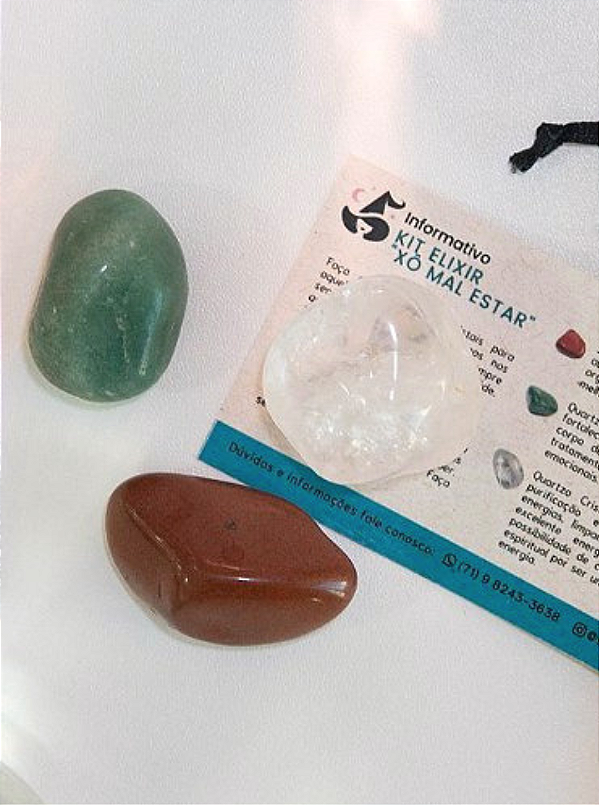 Kit Elixir "Xô Mal Estar" - 3 Cristais Para Colocar na Garrafa