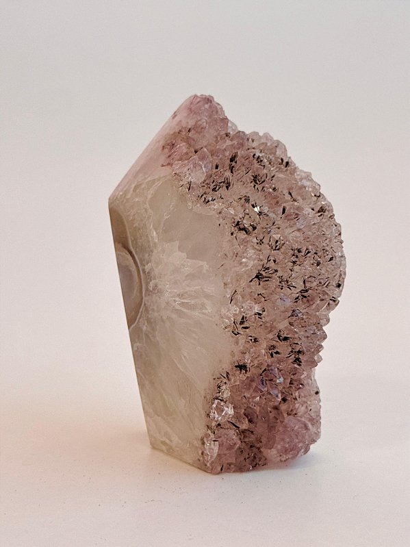 Ponta de Geodo com Drusa de Ametista - PG27 218g - Amplificação; Direcionamento; Harmonização; Transmutação