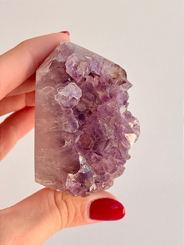 Ponta de Geodo com Drusa de Ametista - PG14 116g - Amplificação; Direcionamento; Harmonização; Transmutação