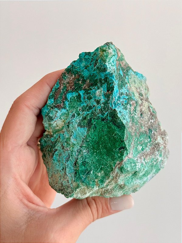 Crisocola Bruta com Malaquita - CML03 390g - Merecimento; Empoderamento; Cura; Poder Pessoal