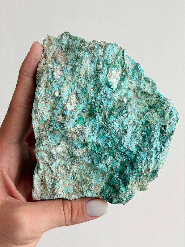 Turquesa Peruana Bruta com Malaquita - TPM04 510g - Profundo Bem-estar; Força; Transformação
