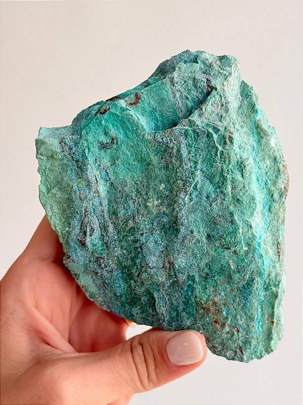 Turquesa Peruana Bruta com Crisocola - TPC03 430g - Profundo Bem-estar; Boa Sorte; Cura Emocional