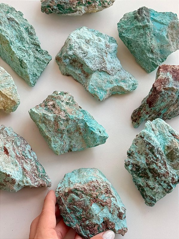 Turquesa Peruana Bruta com Malaquita - Bons Acontecimentos; Profundo Bem-estar; Força; Transformação