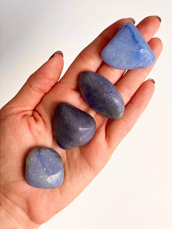 Quartzo Azul Rolado - Paciência, Comunicação, Medos, Sabedoria e Compreensão