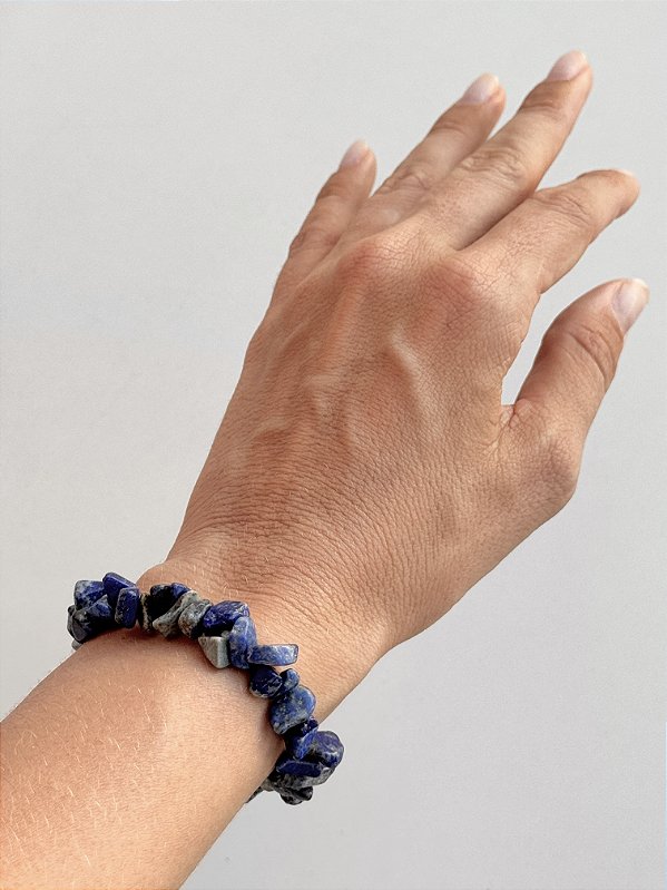 Pulseira de Lápis Lazúli - Dom, Propósito, Objetividade; Estimula Inteligência; Capta Mensagens Espirituais